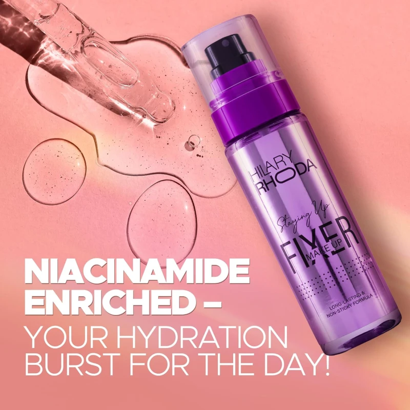 Hilary Rhoda Staying Up Makeup Fixer Spray | Long-Lasting Setting Spray with Niacinamide | Smudge-Proof, Waterproof & Hydrating Formula | Non-Sticky Finish | 105ml thumbnail 5